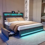 Lit 140 x 190 avec sommierlit 2 personnes avec tiroirsled et usblit double capitonn� avec cadre � lattes ...