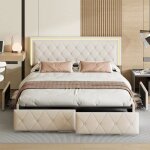 Lit 140 x 200 avec sommierlit 140lit 140x200cadre de litlit double 140x200rembourr� - t�te de lit r�glable ...