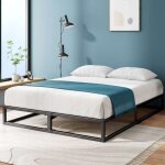 Lit 140x190 cm en métal - lit double avec sommier à lattes - zinus joseph - lit adulte noir Lit 140x190 cm en métal - lit double avec sommier à lattes - zinus joseph - lit adulte noir