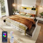 Lit double 160200 avec 4 tiroirs chargement usb et type c lit adulte pour 2 personnes cadre de lit mtallique ...