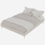 Lit 160x200 - lit adulte 160x200 cadre plateforme bas sommier � lattes tissu velours et structure m�tal ...