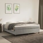 Lit 180 x 200 cm sommier  ressorts gris clair velours152