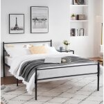 Lit 2 places 160 x 200 cm en mtal avec sommier  lattes morphe noir
