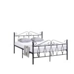 Lit 2 places julie en m�tal noir ? 140x190 cm avec sommier inclus