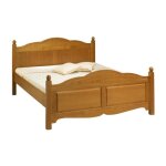 Lit 2 places - pin massif - miel - 160x200 cm - style anglais - montage facile