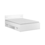 Calicosy - lit 2 tiroirs 1 niche - 140x190 cm - michigan - blanc mat - blanc mat Calicosy - lit 2 tiroirs 1 niche - 140x190 cm - michigan - blanc mat - blanc mat