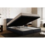 Lit adulte 140x200 cm siesta - rembourr� avec rangement et matelas ressorts ensach�s ? tissu velours ...