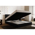 Lit adulte 140x200 cm siesta - rembourr� avec rangement et matelas ressorts ensach�s ? tissu velours ...