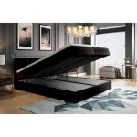 Lit adulte 180x200 cm royal - avec matelas ressorts intgr rangement et surmatelas - tissu velours ? ...