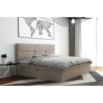 Lit adulte 180x200 cm top avec matelas ressorts intgrs rangement et surmatelas - tissu velours ? beige ...