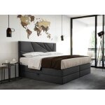 Lit adulte 180x200 cm verdelux - avec rangement matelas ressorts ensachs et surmatelas - tissu velours ...
