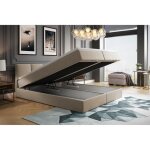 Lit adulte 200x200 cm royal - avec matelas ressorts int�gr� rangement et surmatelas - tissu velours ? ...