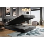 Lit adulte 200x200 cm royal - avec matelas ressorts int�gr� rangement et surmatelas - tissu velours ? ...