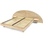 Lit adulte en bois massif abc meubles - arc - 160x200 - t�te et chevets int�gr�s - style classique