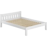 Lit adulte pin massif blanc design scandinave 160x200 y compris sommier � lattes 60. 38 - 16w