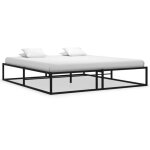 Lit adulte en mtal noir contemporain spv - 160x200 cm - cadre de lit avec sommier  lattes