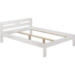 Lit adulte pin blanc 140x200 jolie t�te de lit structure de lit sans sommier ni matelas 60. 64 - 14wor ...