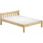 Lit adulte pin massif naturel design scandinave 160x200 avec sommier � lattes et matelas 60. 38 - 16m ...
