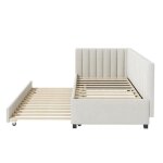 Lit adulte lit simple lit 90x200 avec sommier � lattes canap� - lit tissu velours beige