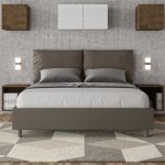 Lit - antea - 160x190 - couleur marron - sommier tapissier - 2 places