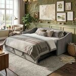 Lit banquette 90x200cm - velours doux - dossier confortable - gris moderne