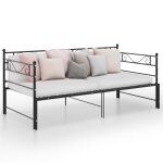 Lit banquette - cadre de canap - lit extensible contemporain noir mtal 90x200 cm