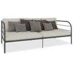Lit banquette fudany - cadre de lit de repos - 90 x 200 cm - gris mtal
