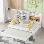 Lit banquette gigogne 90�190 / 200 cmprise + usb 1 planche � dessin sans matelas mdf blanc