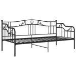 Lit banquette gigogne - 905tendances - noir - m�ta cadre de canap� - lit - sans matelas - noir m�tal ...