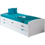 Inter link lit gigogne ulli 90x190 blanc bois massif Inter link lit gigogne ulli 90x190 blanc bois massif