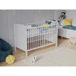 Lit b�b� 120x60cm avec matelas en mousse aloe veralit evolutif bebe en bois lit denfant convertible blanc ...