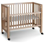 Lit b�b� � barreaux cododo maxi boxspring en h�tre massif naturel 50x90 cm