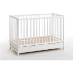 Lit b�b� en bois - berceau cypi plus - l 124 cm x p 65 cm x h 86 cm - blanc