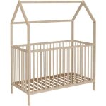 Lit bébé cabane évolutif en bois massif naturel 60x120 - bois clair - baby fox Lit bébé cabane évolutif en bois massif naturel 60x120 - bois clair - baby fox