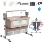 Lit bebe - cododo electrique - magic zc - 6 cadeaux musique bluetooth t�l�commande 3 r�glages de hauteur ...