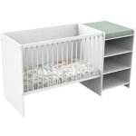 Lit b�b� combin� - 120x60cm - evolutif en 90x190cm - babyprice first - en bois blanc