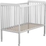 Lit b�b� coulissant avec roulettes laqu� blanc at4