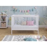 Lit bebe evolutif en bois blanc 120x60cm transformable en un canap� - lit avec une barri�re de s�curit� ...