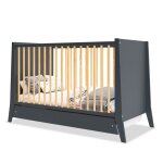 Lit b�b� �volutif avec tiroir timeo 60x120 cm (matelas non inclus) gris & bois