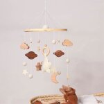 Lit b�b� mobile pour b�b� avec �toiles mobile b�b� en bois mobile b�b� fille cloche carillon de vent ...
