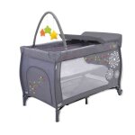 Lit bébé parapluie avec arche et table à langer - asalvo - dandelion - gris - 60x120 cm Lit bébé parapluie avec arche et table à langer - asalvo - dandelion - gris - 60x120 cm