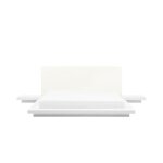 Lit - beliani - japonais 160x200 cm - blanc - design épuré - sommier à lattes Lit - beliani - japonais 160x200 cm - blanc - design épuré - sommier à lattes