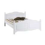 Lit - blanc - 2 places - 160 x 200 cm - style anglais - bois massif