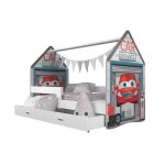 Lit cabane daily 80x160 blanc - garage livr avec le sommiers et tiroir.
