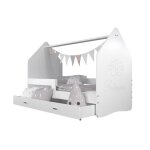 Lit cabane daily frez 80x160 blanc - princesse livr avec le sommiers et tiroir.
