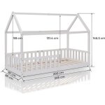 Lit cabane enfant avec barrire de scurit et sommier lit cabane - lit enfant 90x200 en blanc pour enfants ...