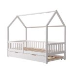 Lit cabane gigogne - happy garden - marceau - 190x90cm - bois massif - blanc Lit cabane gigogne - happy garden - marceau - 190x90cm - bois massif - blanc