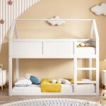 Lit cabane lit superposé 90x200 cm lit enfant lit adulte lit simple avec escalier cadre en bois massif ... Lit cabane lit superposé 90x200 cm lit enfant lit adulte lit simple avec escalier cadre en bois massif ...