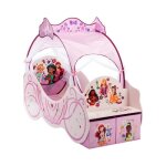 Berceau carrosse princesse disney avec rangement et ciel de lit disney home