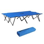 Lit de camp pliable double 193 x 125 x 40 cm avec sac de transport polyester oxford mtal bleu et noir ...